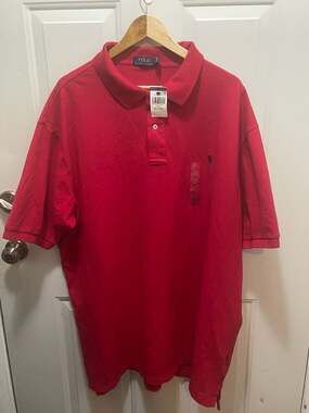 NWT Polo Ralph Lauren Men's Red Classic Fit Pique Polo Shirt 3XLT/3TGL